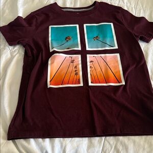 Old Navy Maroon and Gray Tee